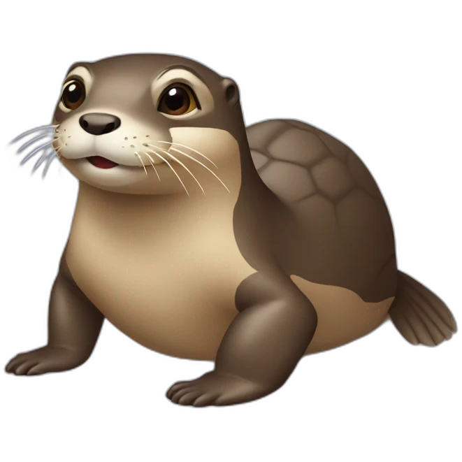loutre sur tortue  emoji
