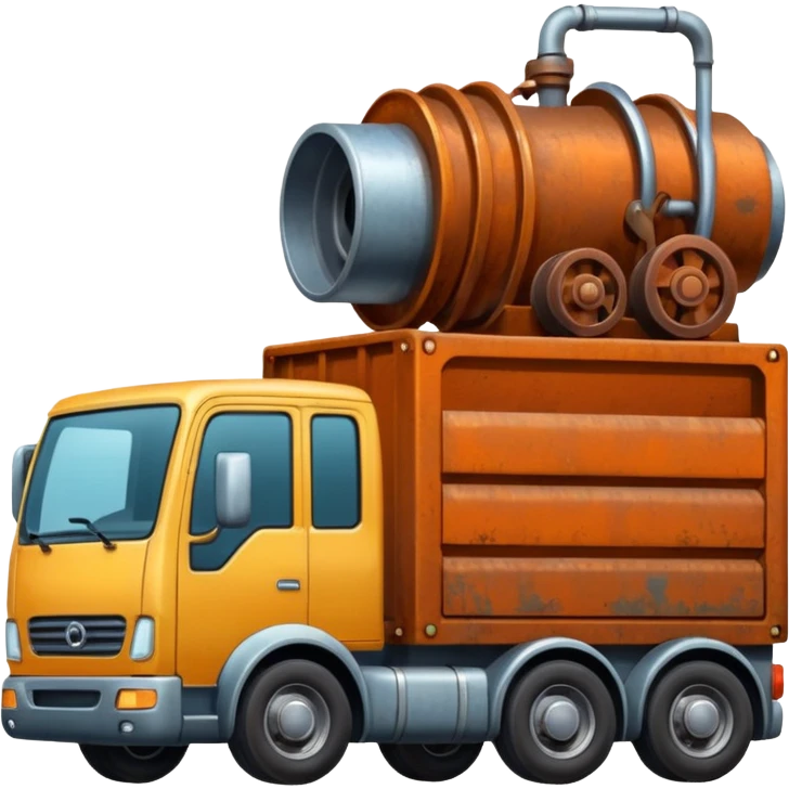 truck load with machine emoji