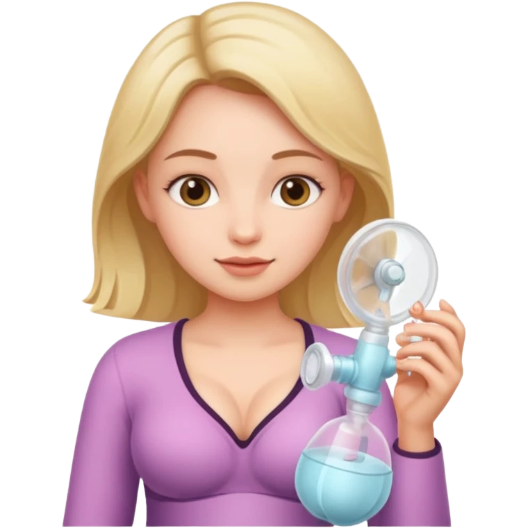 Breast pump on girl emoji