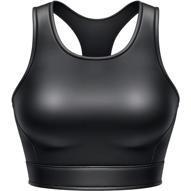 super realistic isolated black leather crop top emoji