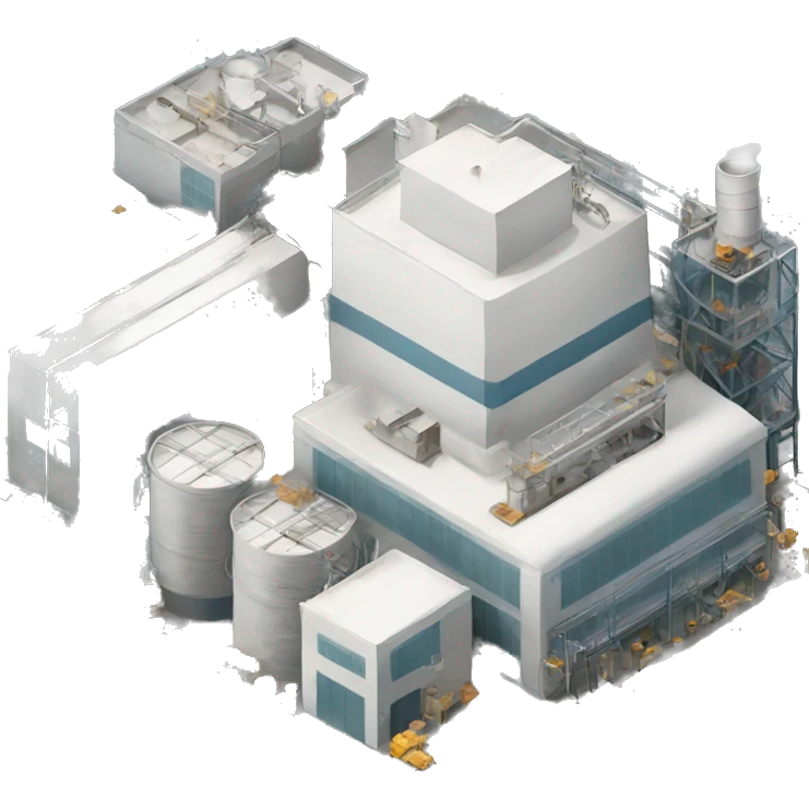 white color modern factory emoji