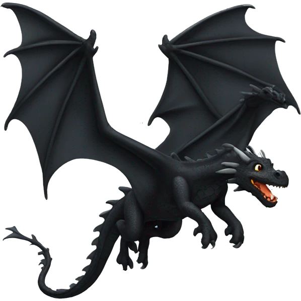 flying black dragon emoji