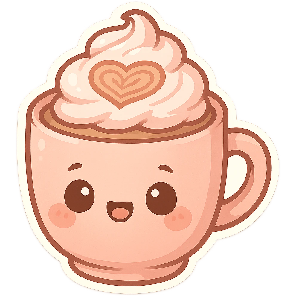 a pink mocha, cute and inviting emoji