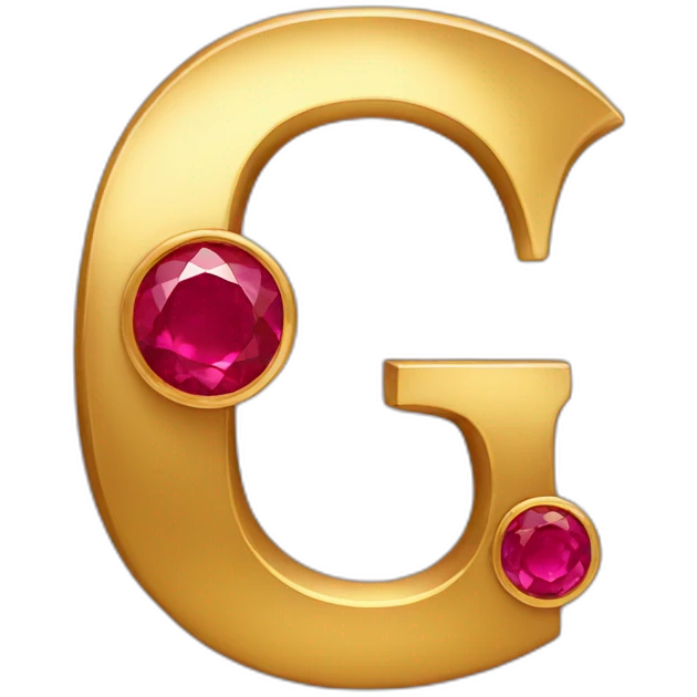 gold letter G with rubies emoji