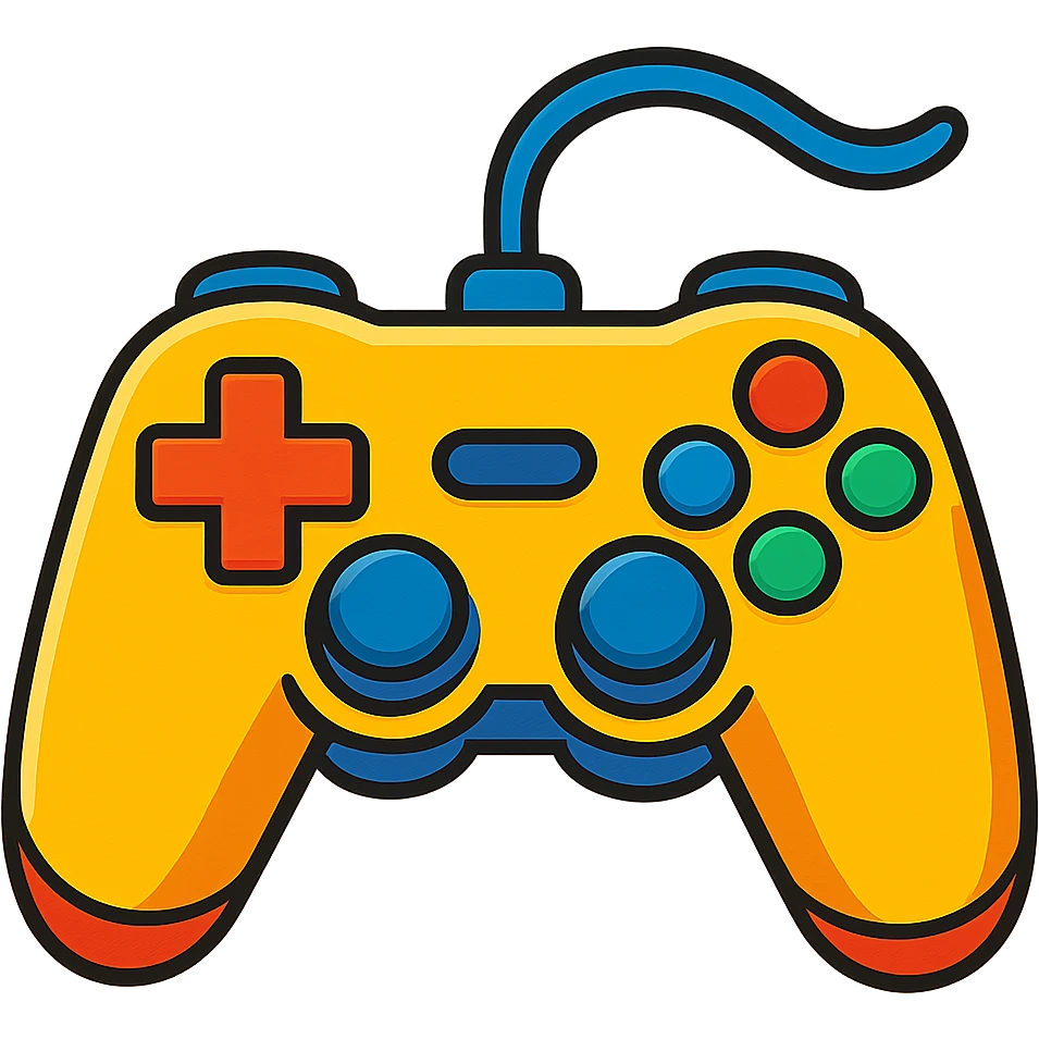 game controller vibrant toon style emoji