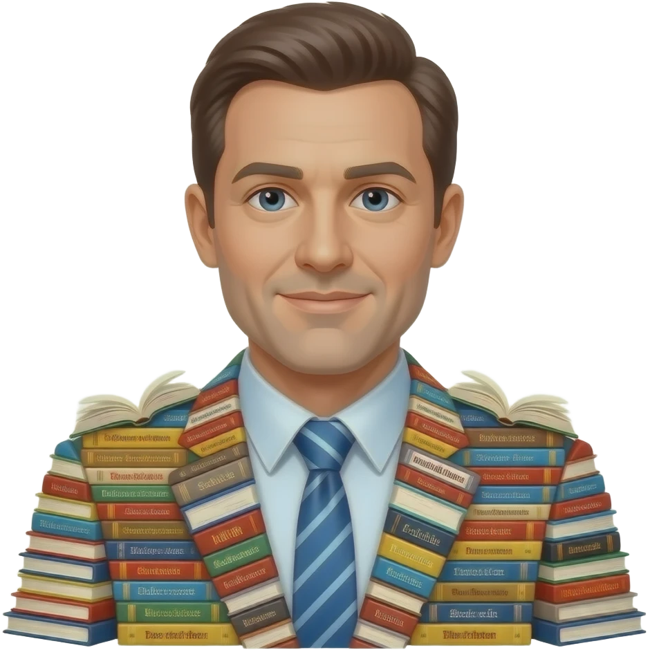 Giuseppe Arcimboldo a man made of books emoji