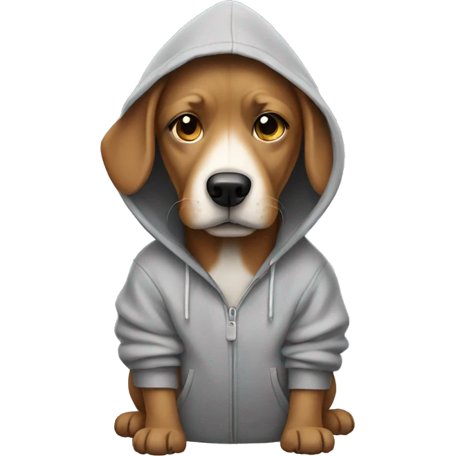 Dog wearing a hoodie emoji