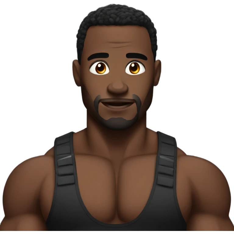 Black muscle man emoji