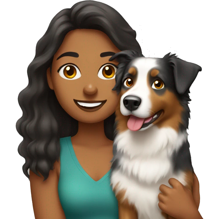 Woman with Australian shepherd emoji