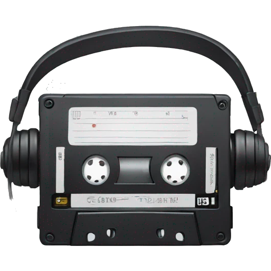 Cassette tape and headphones emoji