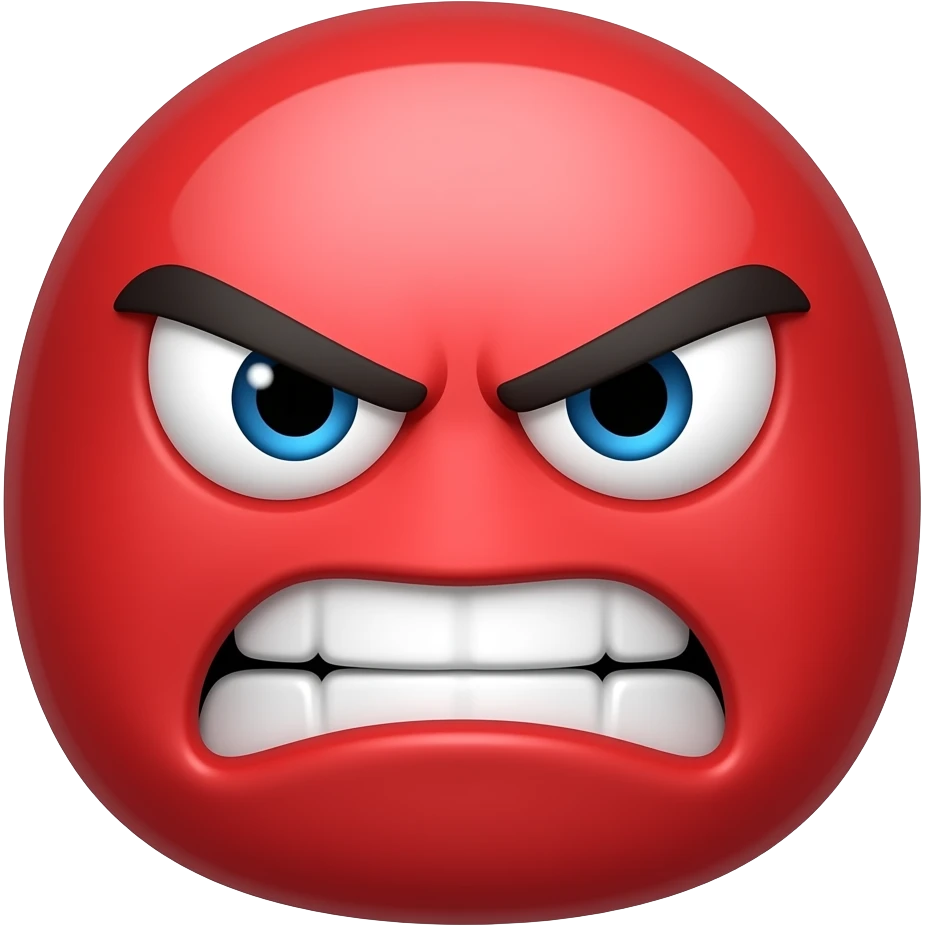 emoji de raiva só que totalmente vermelho emoji