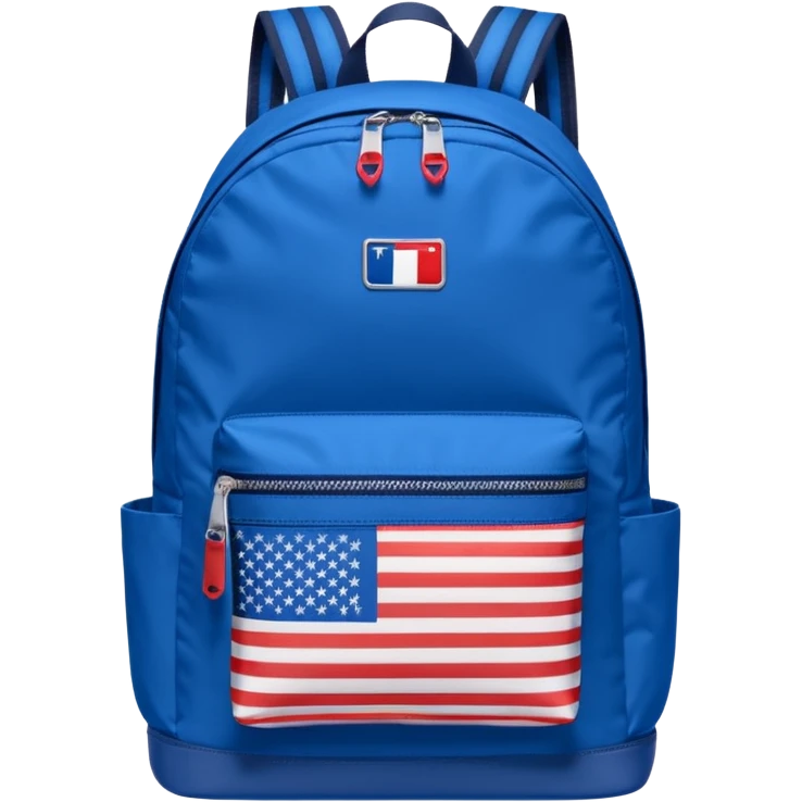 blue backpack with tommyjeans logo like american flag ony at the bottom pocket  emoji