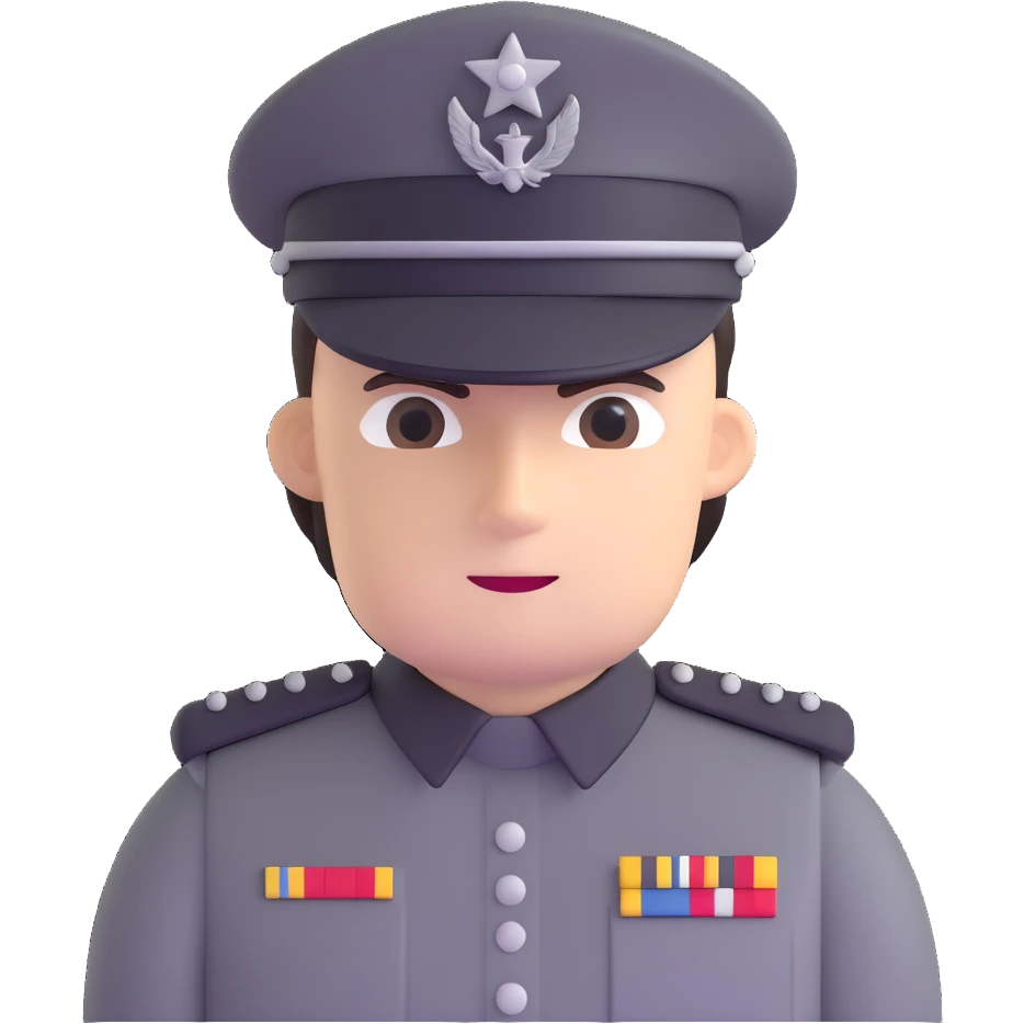 Imperial officer with rank insignia and olive-gray uniform from Star Wars emoji