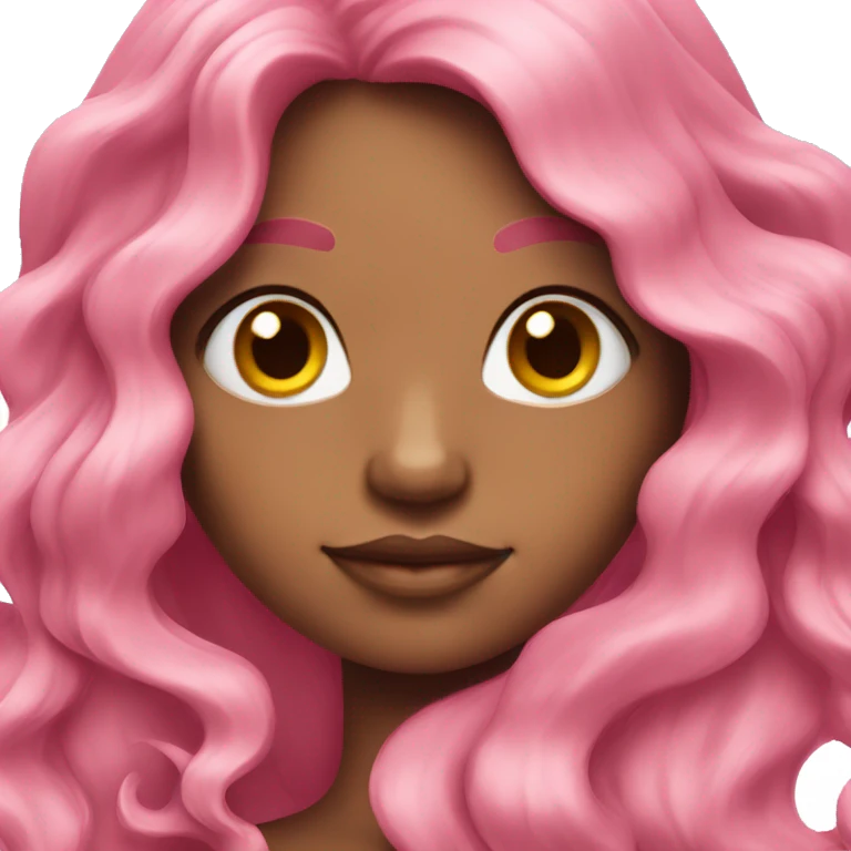 Pink long wavy hair mermaid  emoji