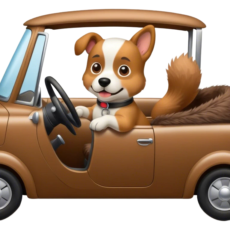 dog driving a car emoji