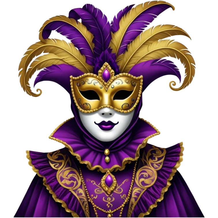 Venice Carnival performer – Cinematic Realistic Venice Carnival Performer, depicted in an opulent, elaborately masked costume with rich textures, vibrant colors, and dramatic, soft lighting, set against the historic backdrop of Venetian canals, capturing the mystery and extravagance of the carnival. emoji