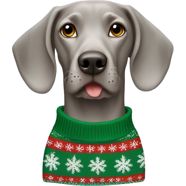 Weimaraner in christmas Sweater  emoji