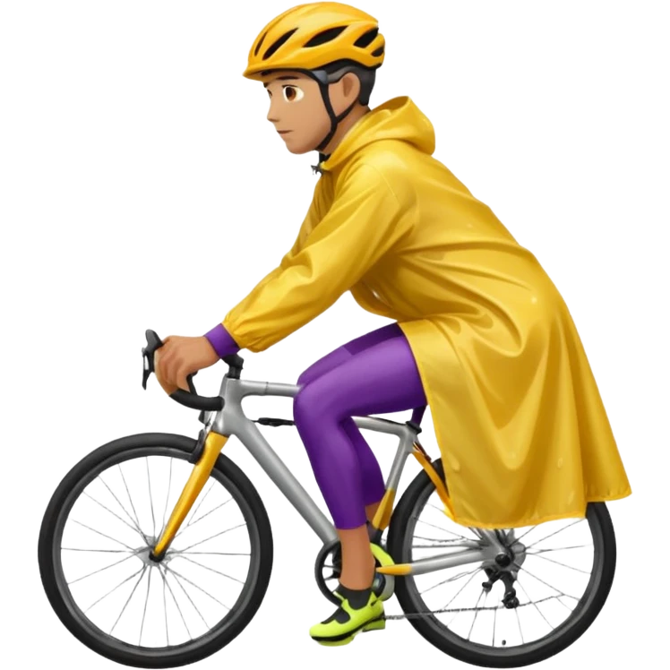 Cyclist with rain poncho emoji