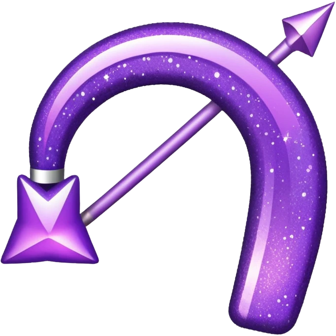 Glitter Arco e flecha roxo emoji