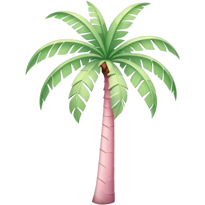 palm tree with pastel pink trunk and pastel green leaves emoji