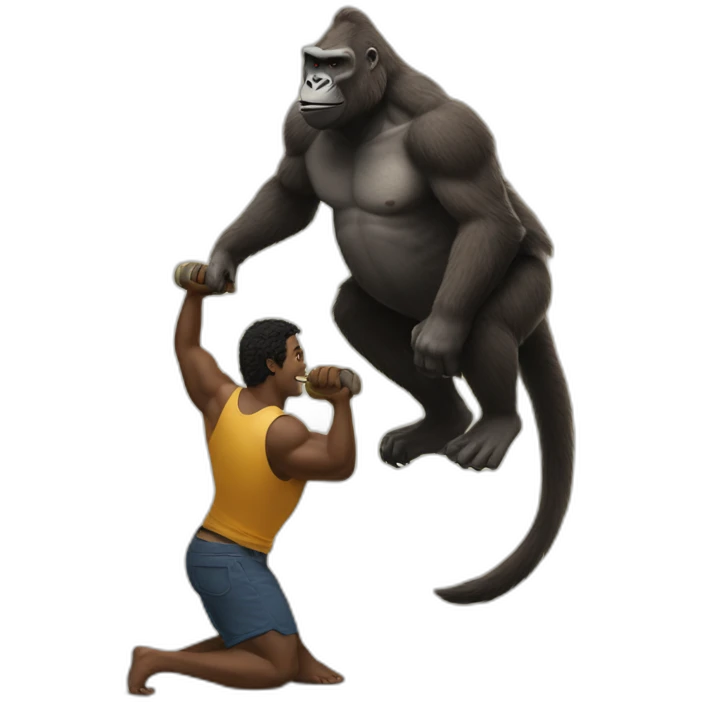 king kong lifting a kangaroo emoji