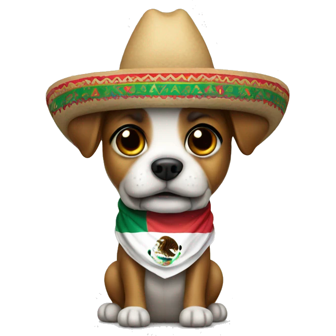 Dog with a Mexican flag emoji
