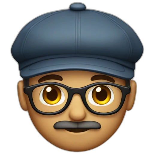guy with flatcap, glasses and beard emoji
