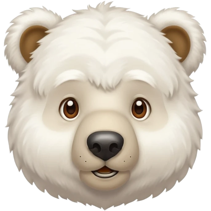 Fluffy　White　bear emoji