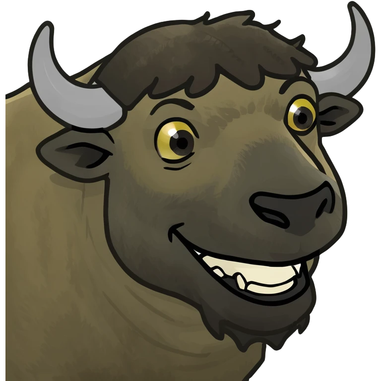 Smiling Buffalo in action emoji