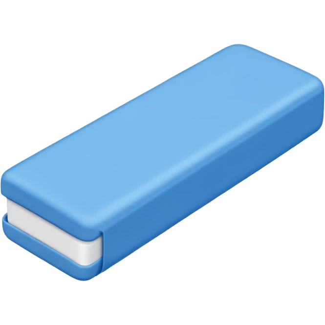 A single white eraser with blue wrap emoji