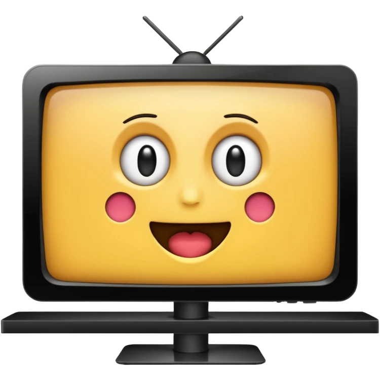 smart 4k big thin screen tv, centered, screen turned off, iPhone emoji style, ultra thin emoji
