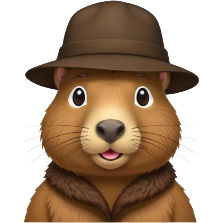 Realistisk Capybara med hat emoji