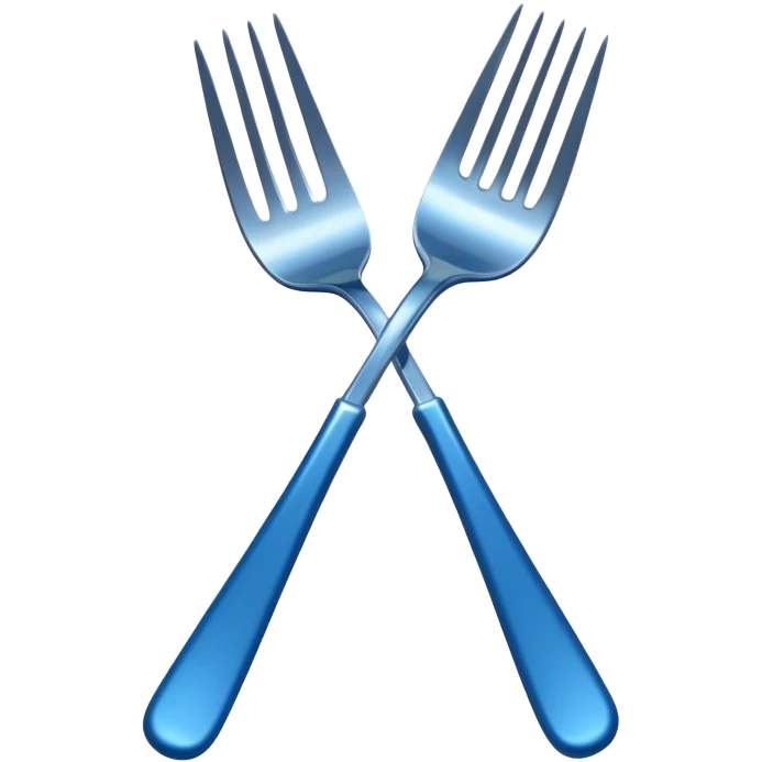 dessert fork with blue handle emoji