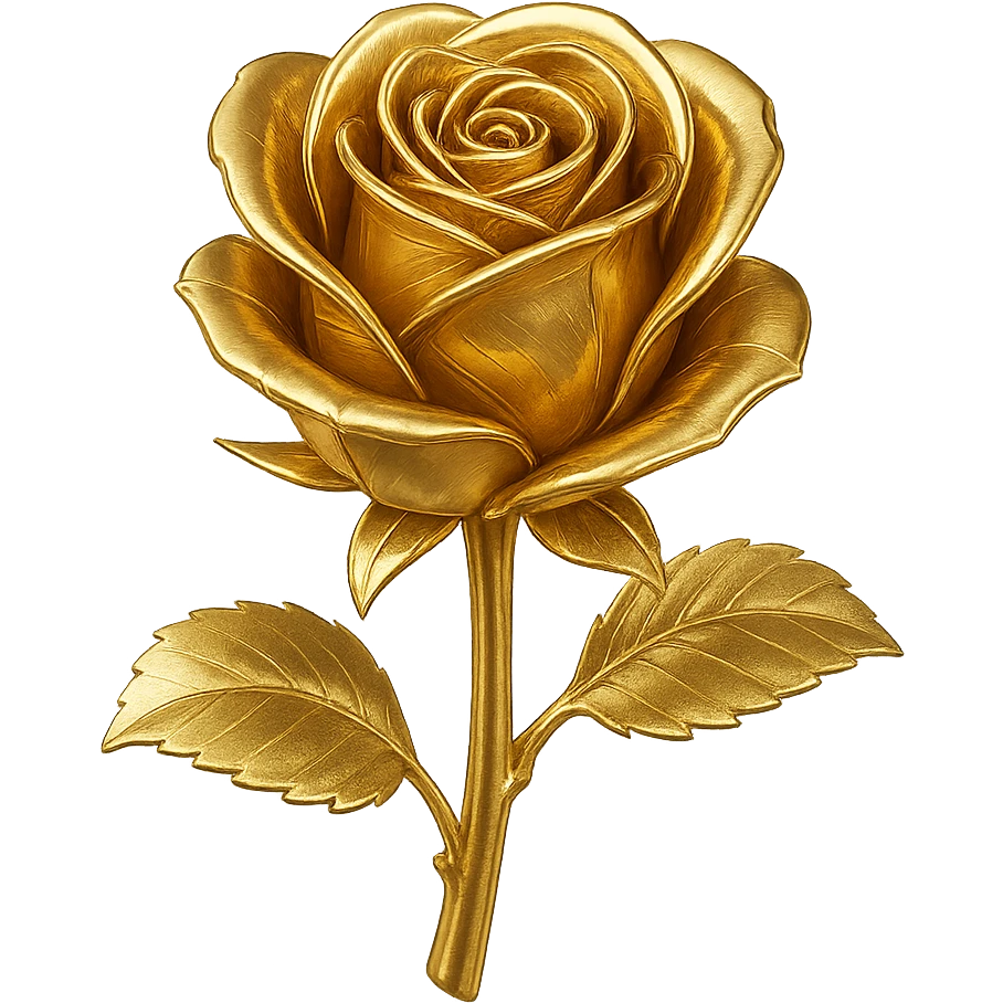 gold rose, modern icon style emoji