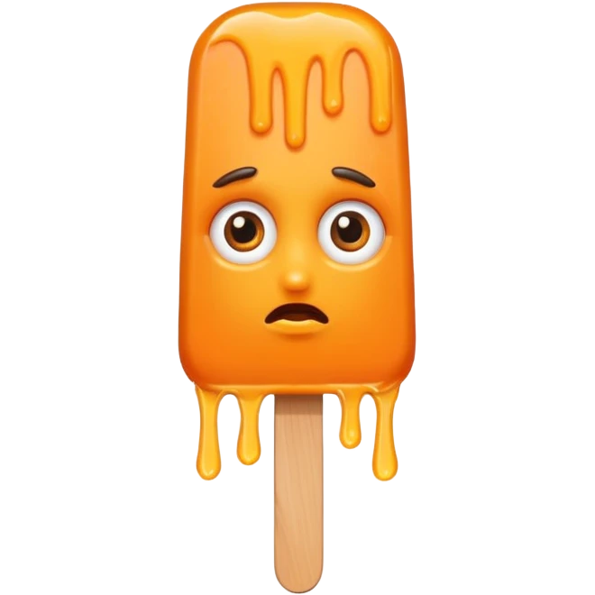 orange popsicle with eyes and hair emoji