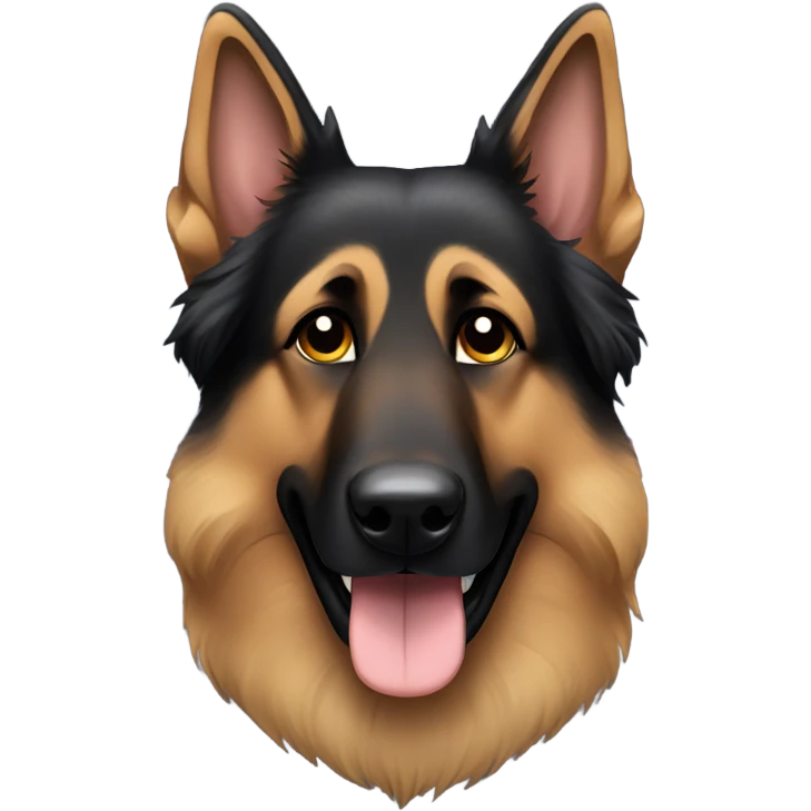 Long hair dark German shepherd emoji