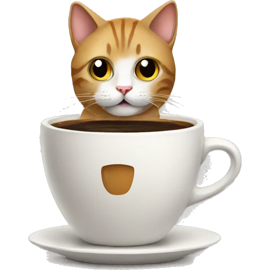 Cat with coffee  emoji