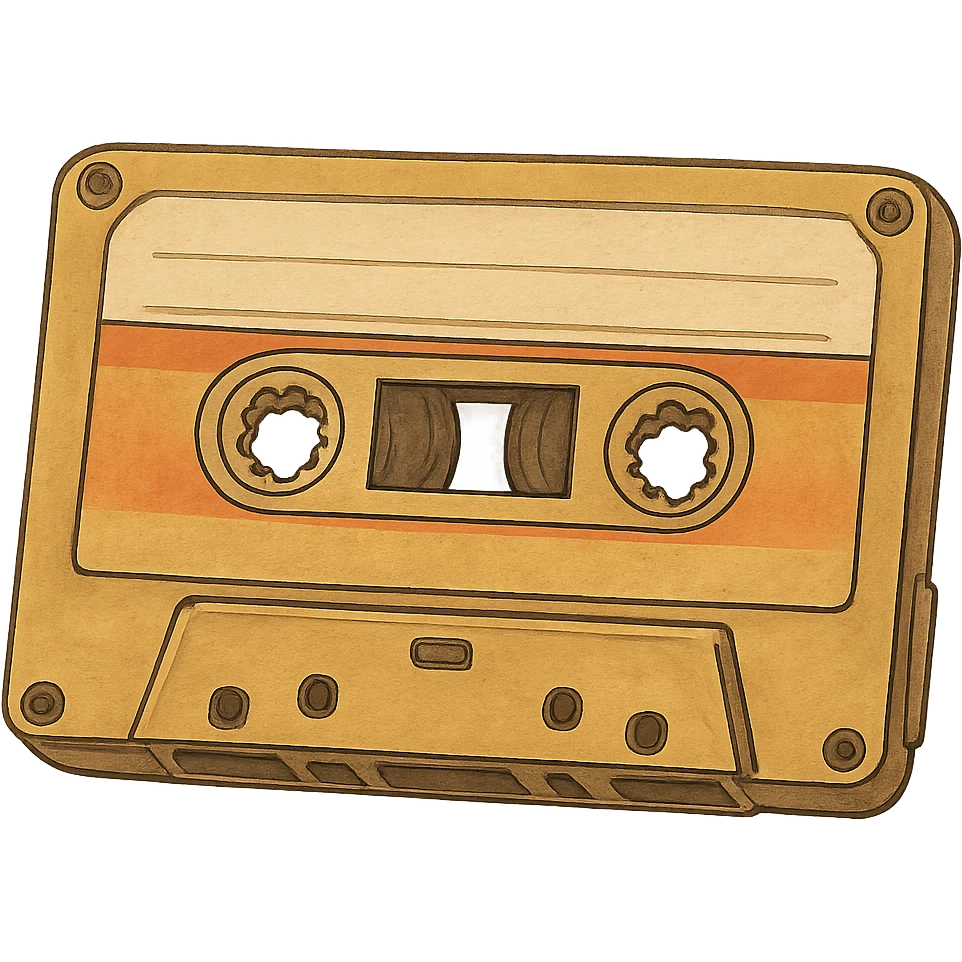 ghibli style cassette tape without background emoji