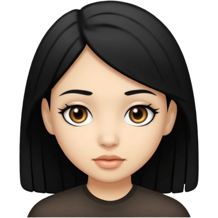 okay now change the hair and eye color to black emoji