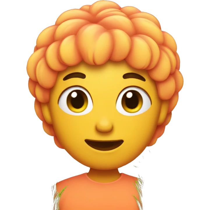 Peach with grass hair emoji