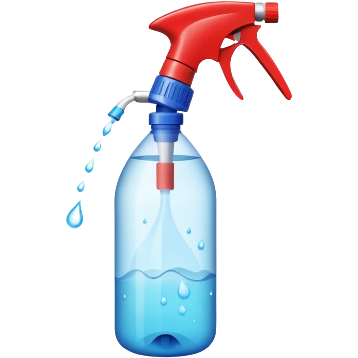 a spray bottle spraying water onto a burn wound. emoji