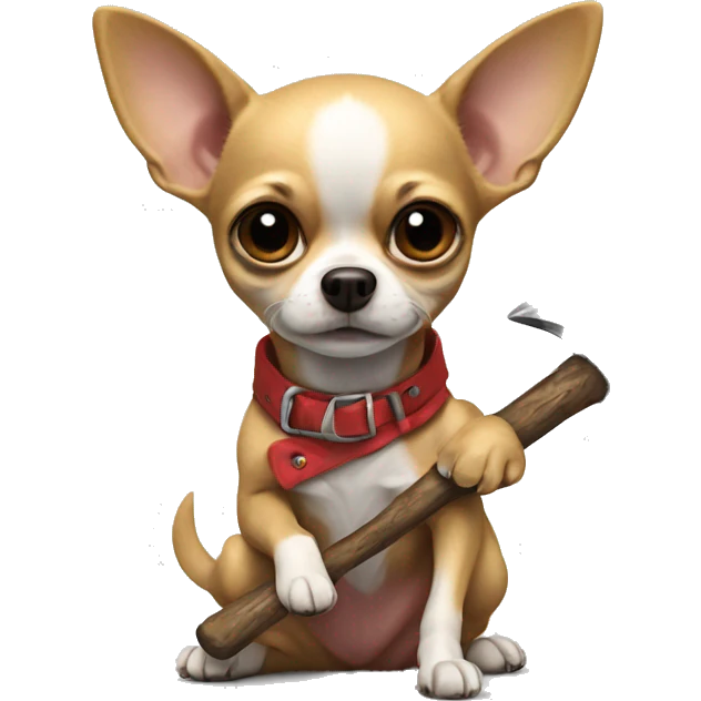 Chihuahua with a axe emoji