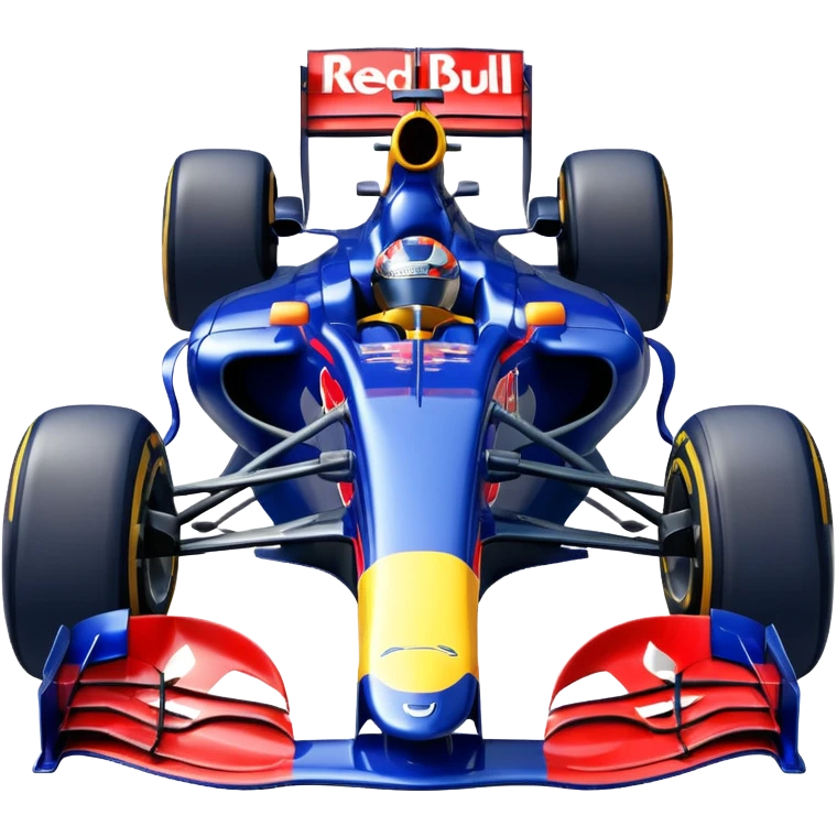 Um carro de fórmula 1 da rede Bull de 2010 de frente  emoji