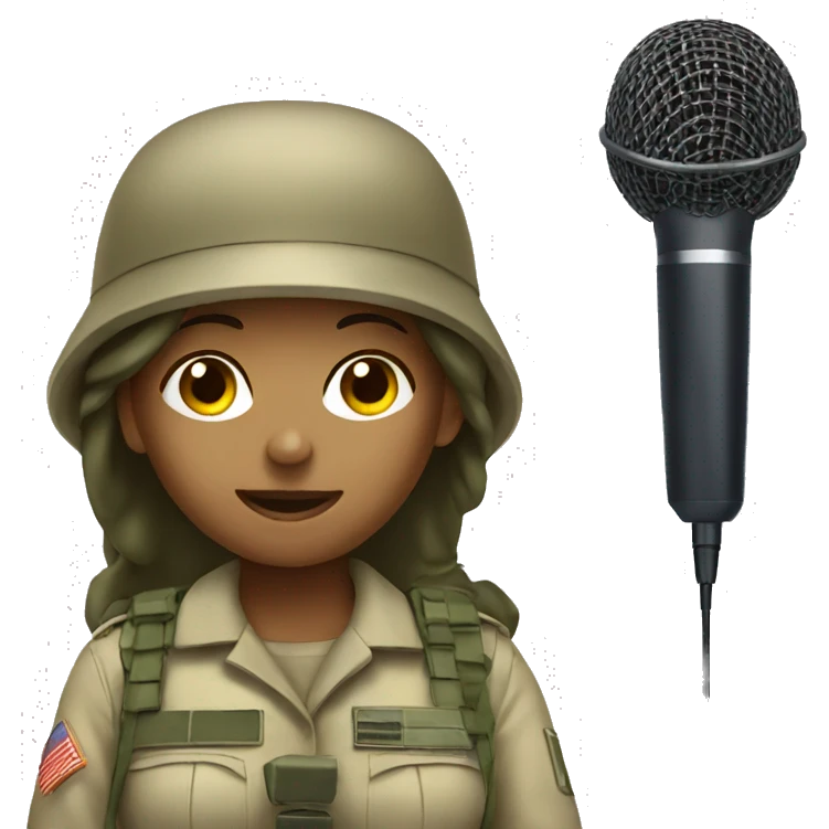 military girl with microphone emoji