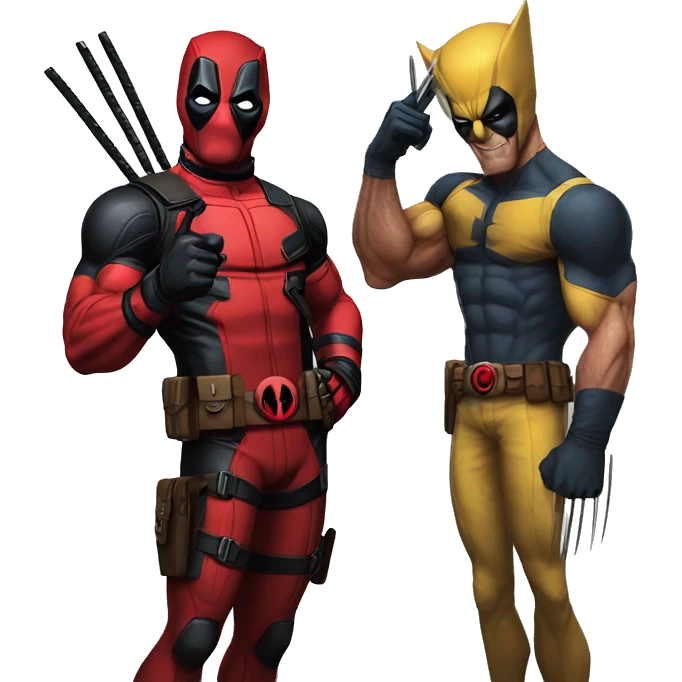 Deadpool and wolverine, bad hand gesture emoji