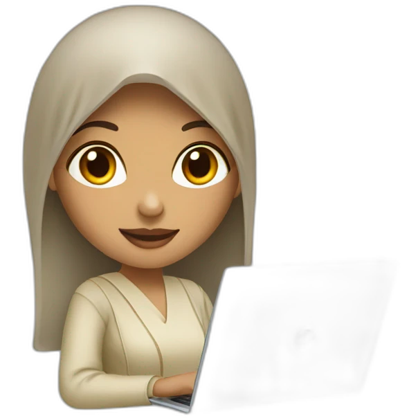 IT light skin arabic women holding laptop emoji