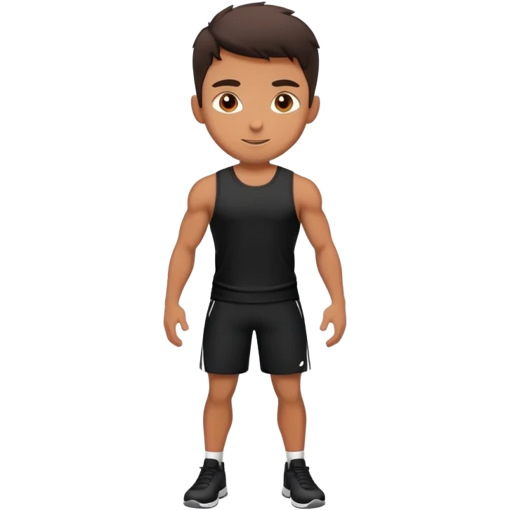 Athletic guy in sporty black clothes. emoji