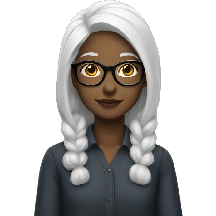 white haired girl with glasses emoji
