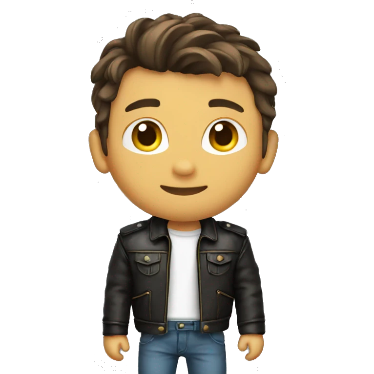 cool boy with leather jacket, from the back emoji
