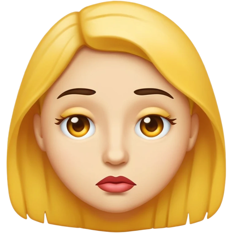 Yellow circle emoji pursed lips with really squinted eyes and one eyebrow raised emoji